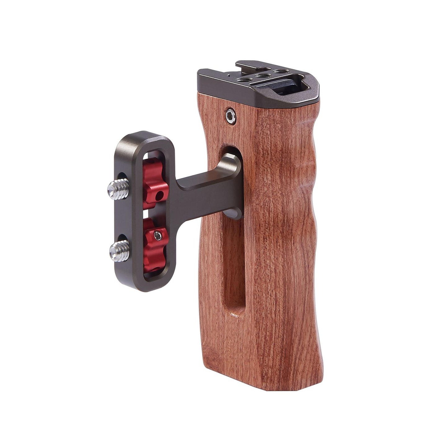Wood Handle Grip Mount w/Cold Shoe Mounting Microphone Light Monitor Bronze
