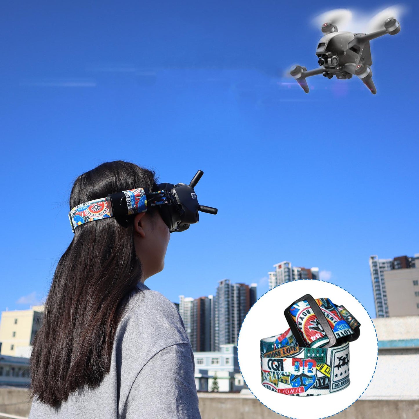 Head Strap for DJI FPV Glasses V2 Headband Personalized Protection Pad (1x Headband)