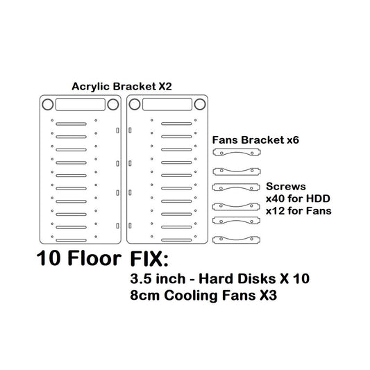 DIY 3.5inch Acrylic Hard Drive Bracket Accessories for HDD Solid  10 Floor