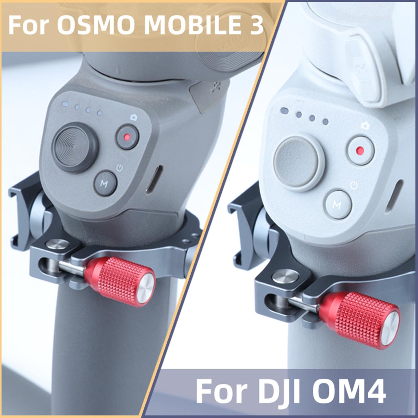 Dual Cold Shoe Adapter Clamp for DJI Osmo Mobile 3/4 Fill Light/Microphone