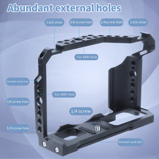 Camera Cage for Fuji X-T4 Mirrorless Camera 3/8 Locating Hole Shooting Rig"