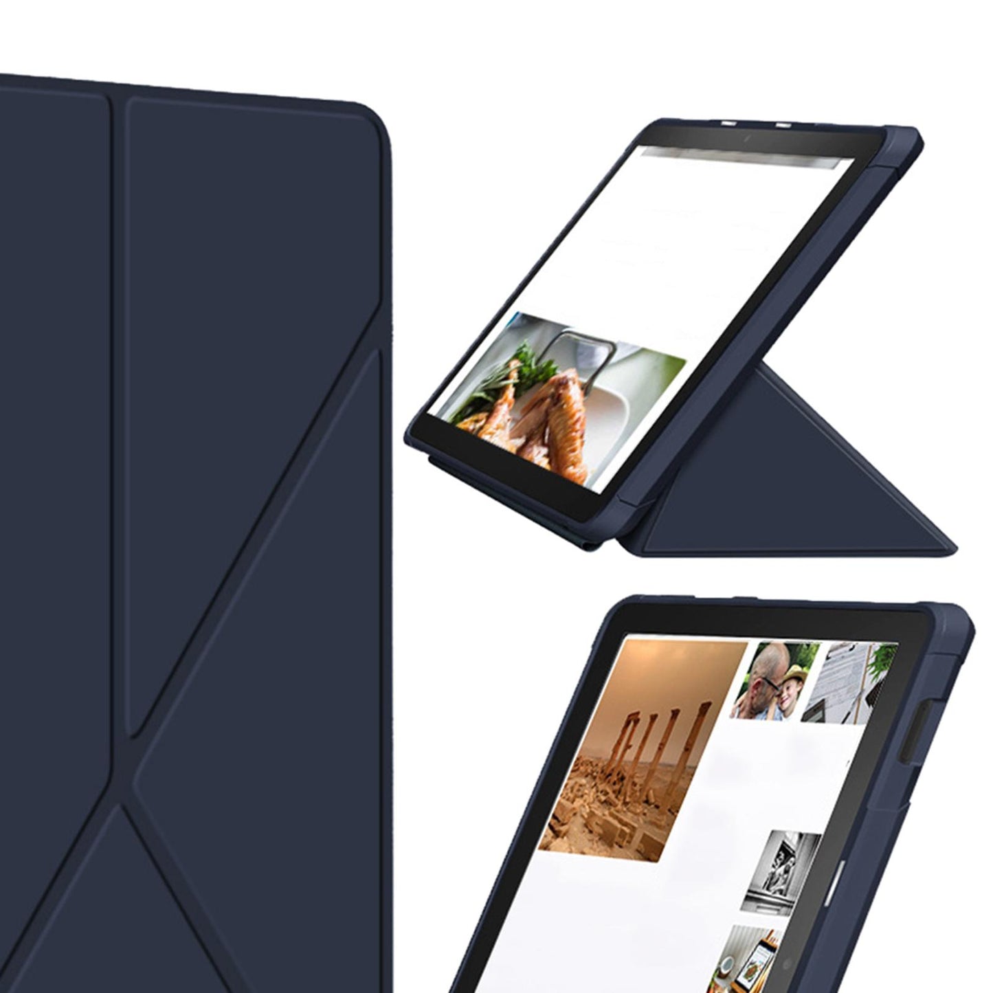 Ultra Slim Folding Protector Case Cover For Fire HD10 2021 Auto Wake blue