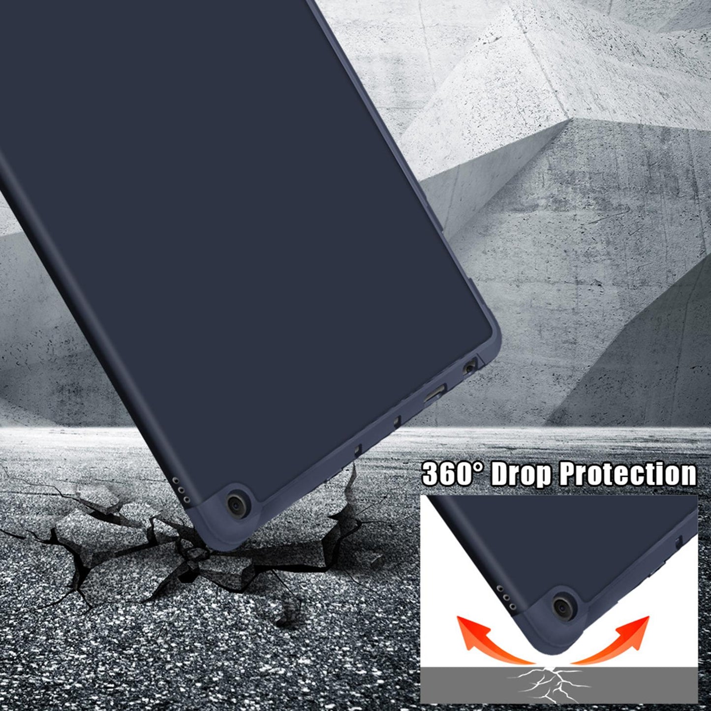 Ultra Slim Folding Protector Case Cover For Fire HD10 2021 Auto Wake blue