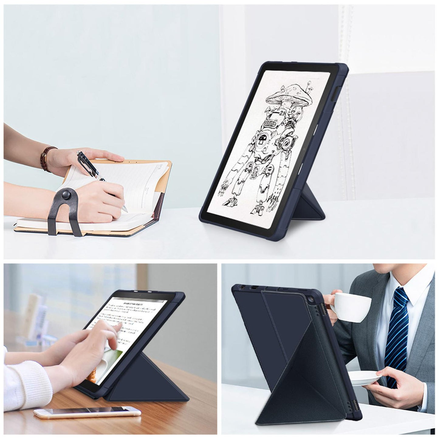 Ultra Slim Folding Protector Case Cover For Fire HD10 2021 Auto Wake blue