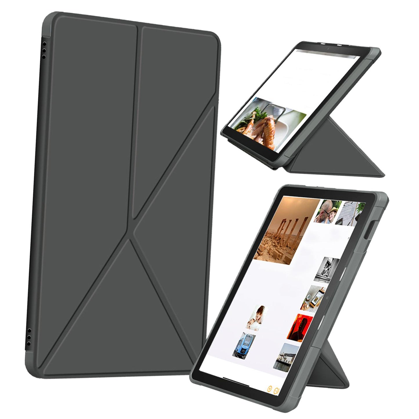 Ultra Slim Folding Protector Case Cover For Fire HD10 2021 Auto Wake gray
