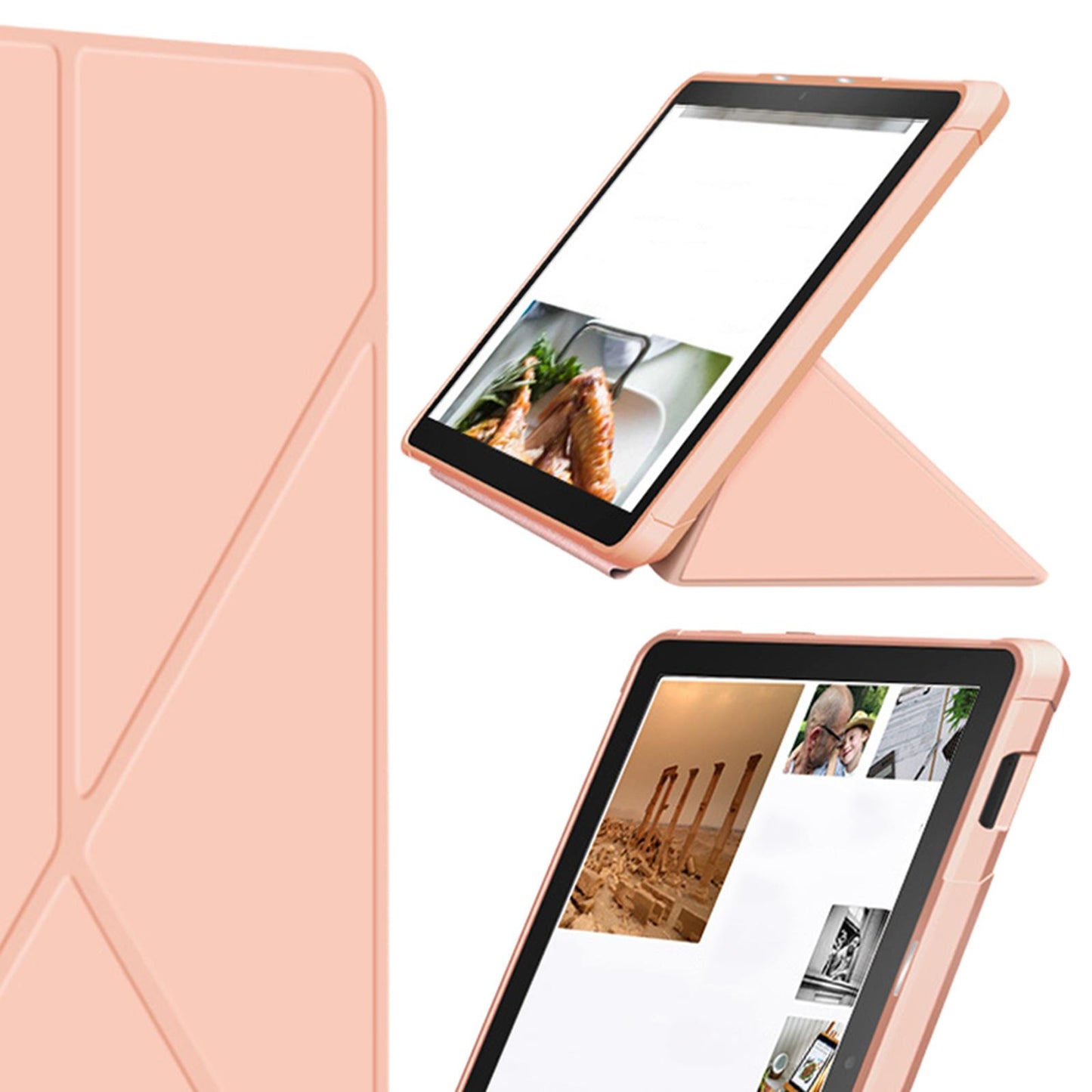Ultra Slim Folding Protector Case Cover For Fire HD10 2021 Auto Wake gold