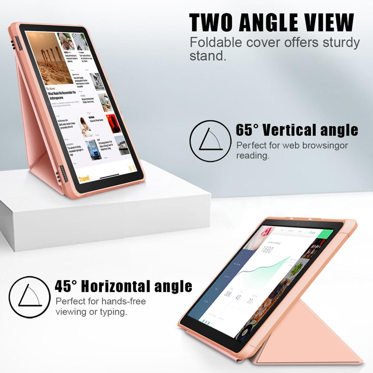Ultra Slim Folding Protector Case Cover For Fire HD10 2021 Auto Wake gold