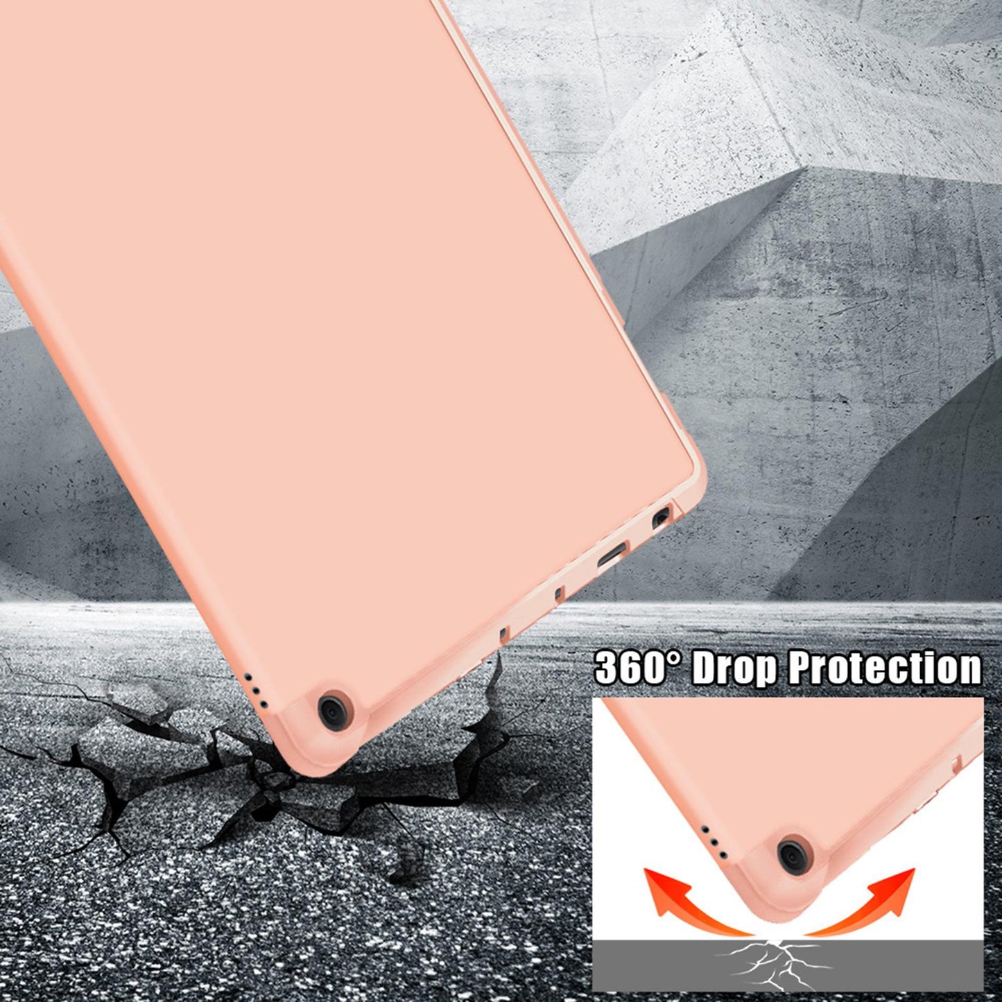 Ultra Slim Folding Protector Case Cover For Fire HD10 2021 Auto Wake gold