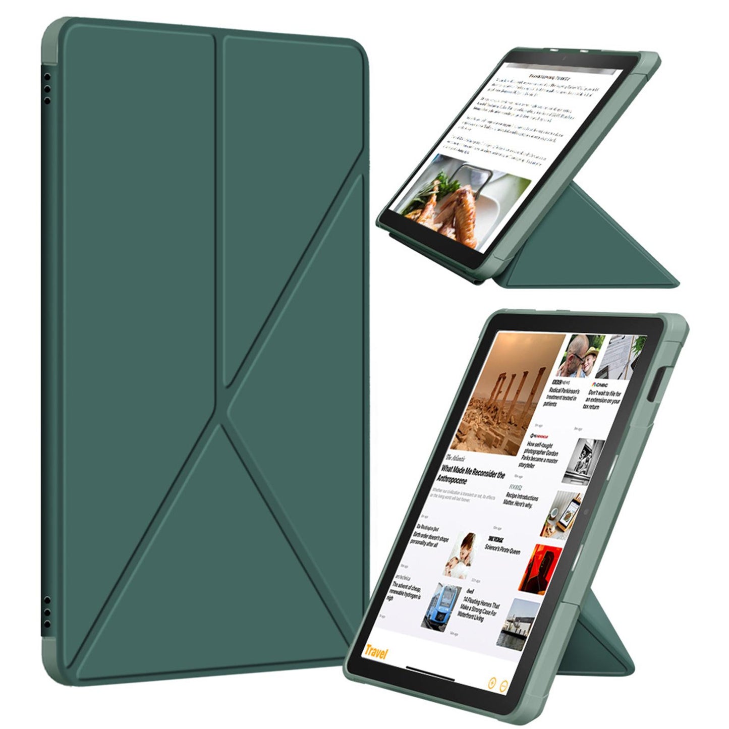Ultra Slim Folding Protector Case Cover For Fire HD10 2021 Auto Wake green