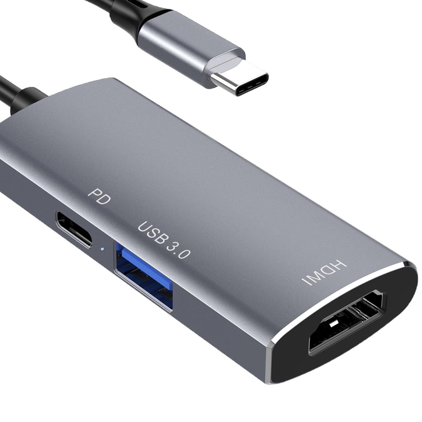 3-in-1 USB-C Hub Extender 5Gb/s for Nitendo Switch for Macbook Laptops Grey