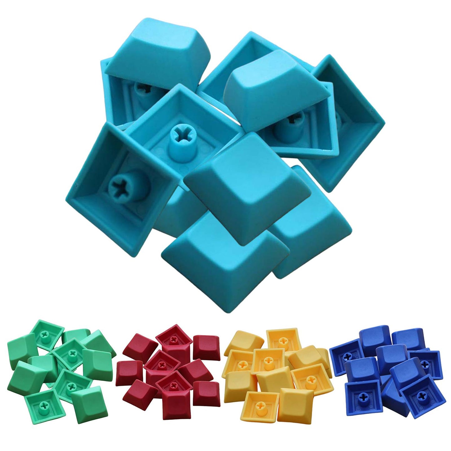 12Pcs PBT DSA Keycaps Blank for MX Switches Mechanical Keyboard Red