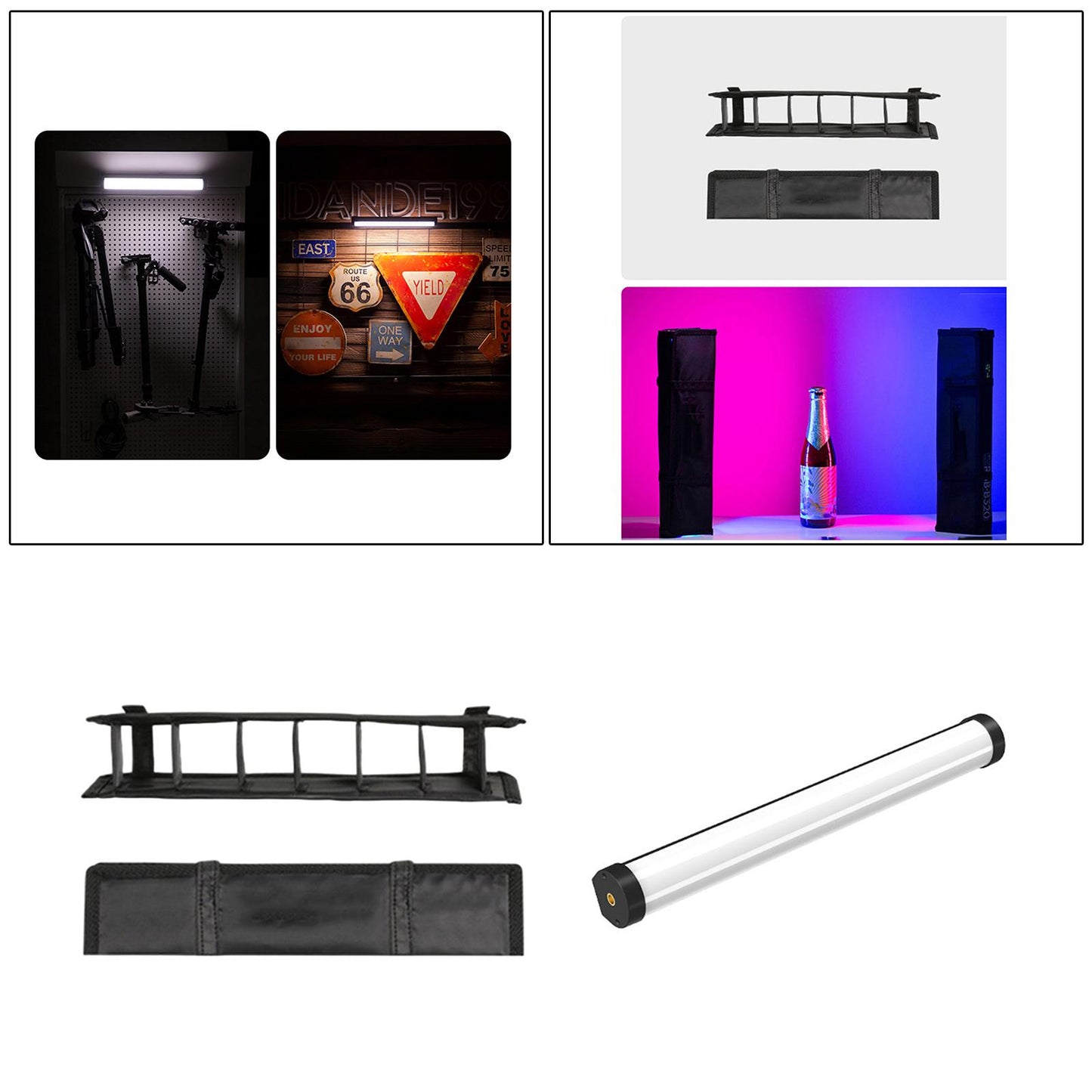 LED RGB Photography Light Wand Video Stick Handheld for YouTube with grid