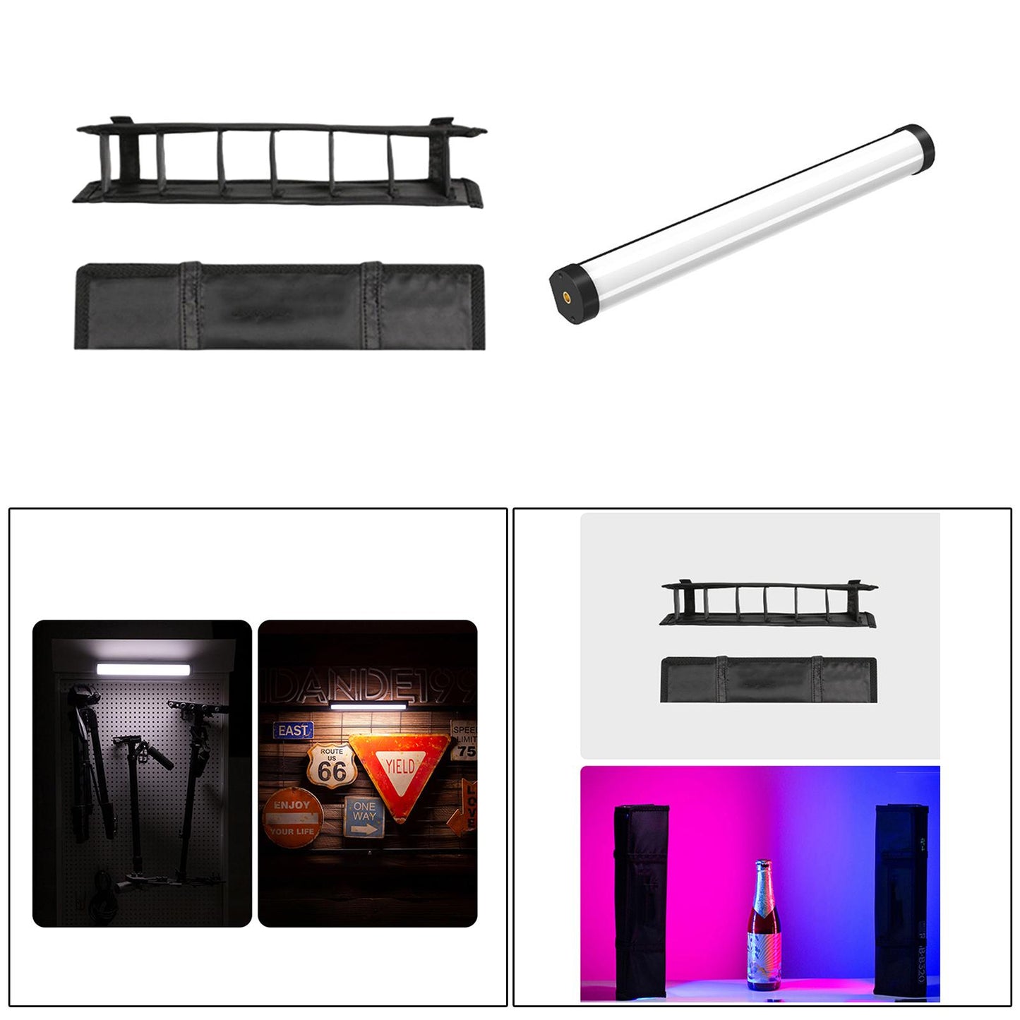 LED RGB Photography Light Wand Video Stick Handheld for YouTube with grid