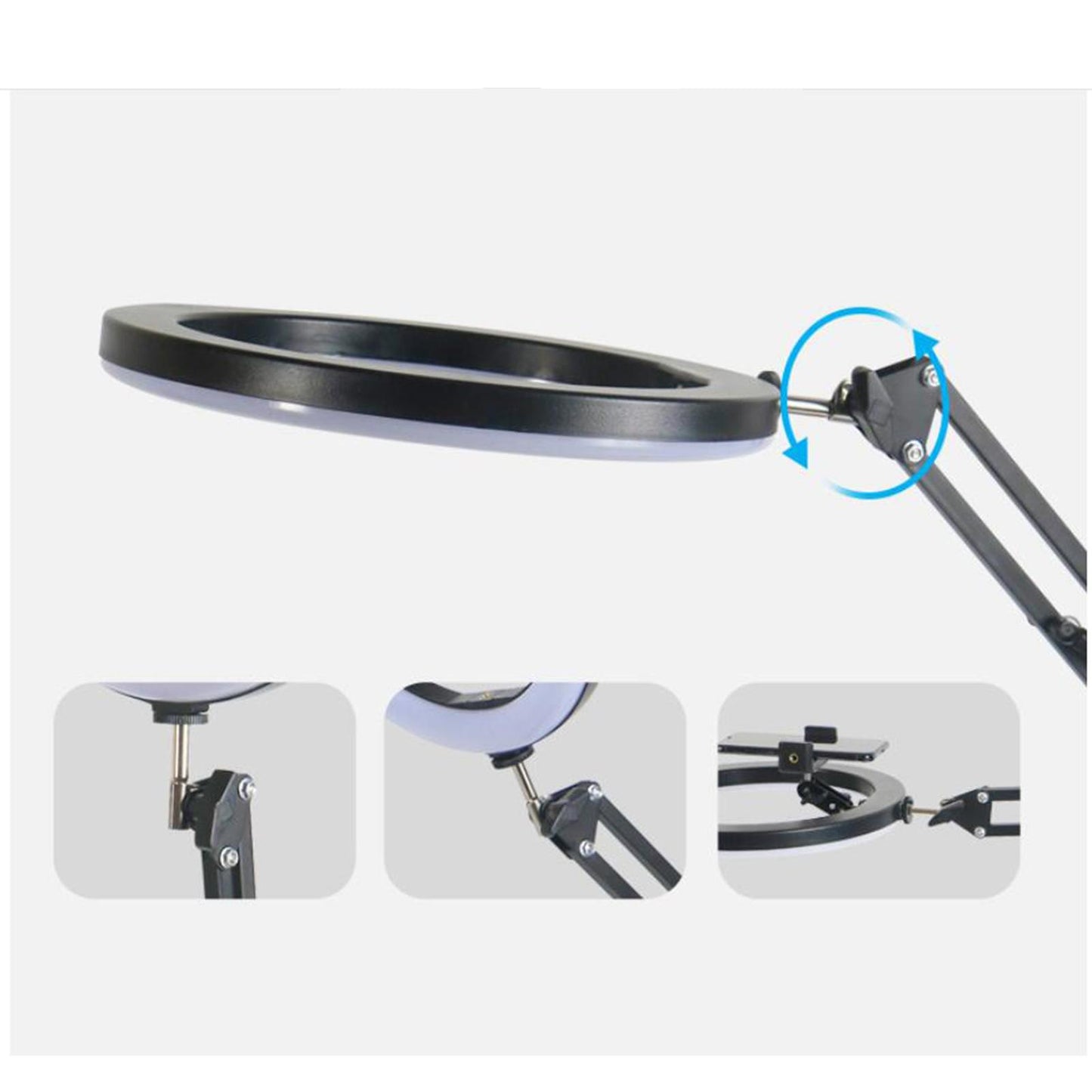 Adjustable Phone Holder for Live Stream Makeup Live Broadcast Webcam Set A