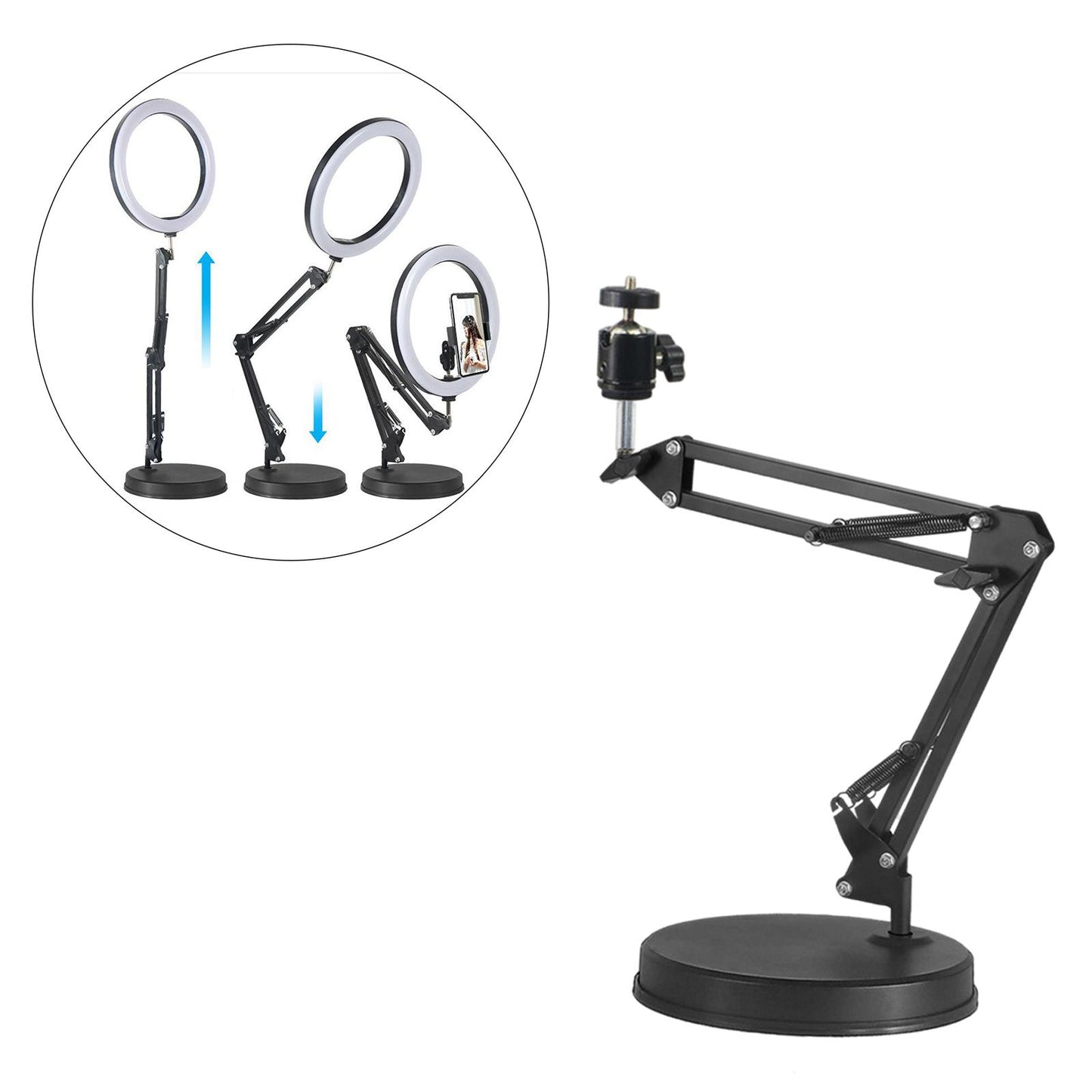 Adjustable Phone Holder for Live Stream Makeup Live Broadcast Webcam Set B