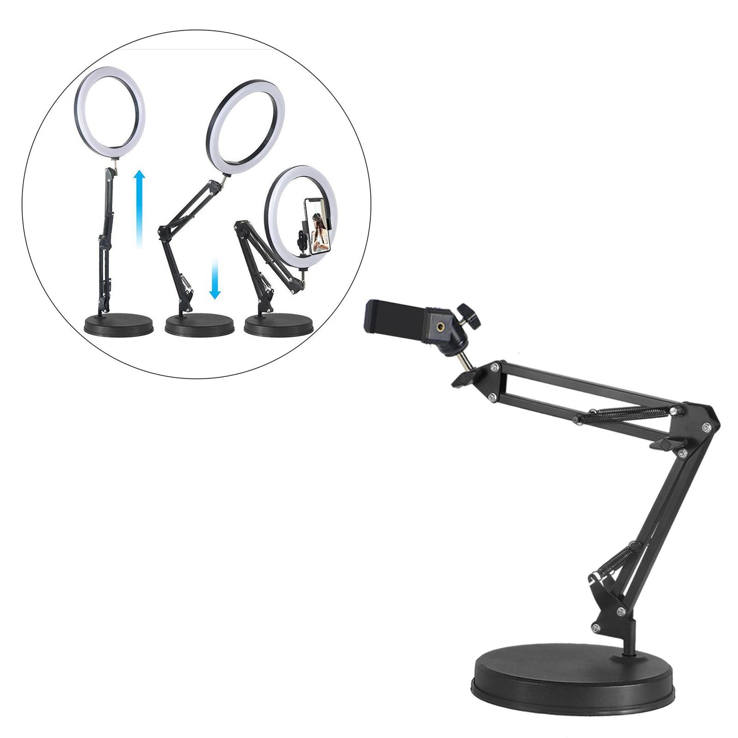 Adjustable Phone Holder for Live Stream Makeup Live Broadcast Webcam Set C