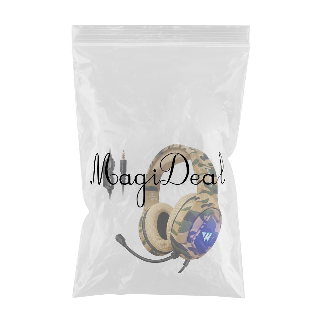 RGB Gaming Headset w/Mic RGB LED Headphones Stereo Bass Desert Camo