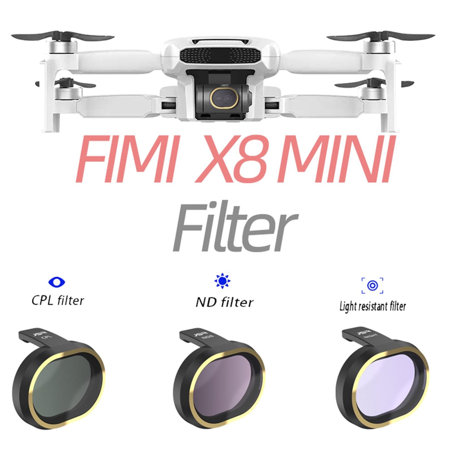 Set of 3 Lens Filters CPL+ND8+ND16 for FIMI X8 SE Camera Premium