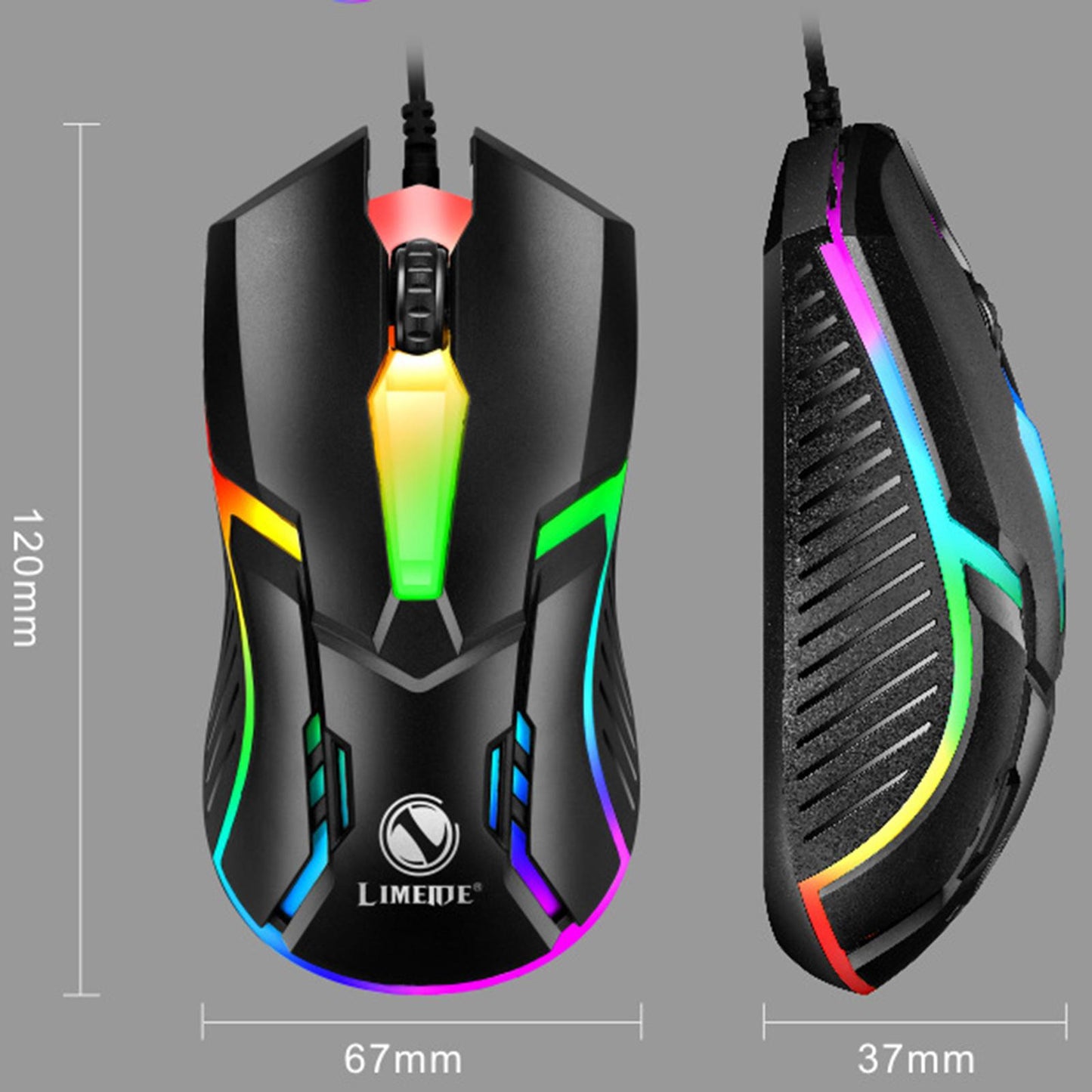 E-Sports USB Luminous Wired Gaming Mouse 2400 DPI PC Gamer Mice White