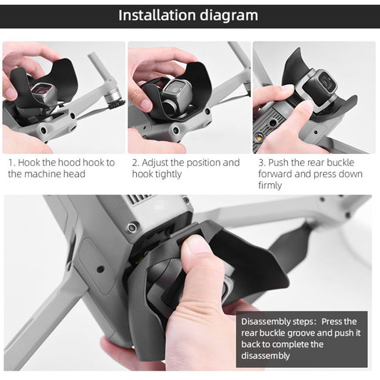 Anti-Glare Lens Hoods Protective Cover Fit for DJI Air 2S Drone Accessories