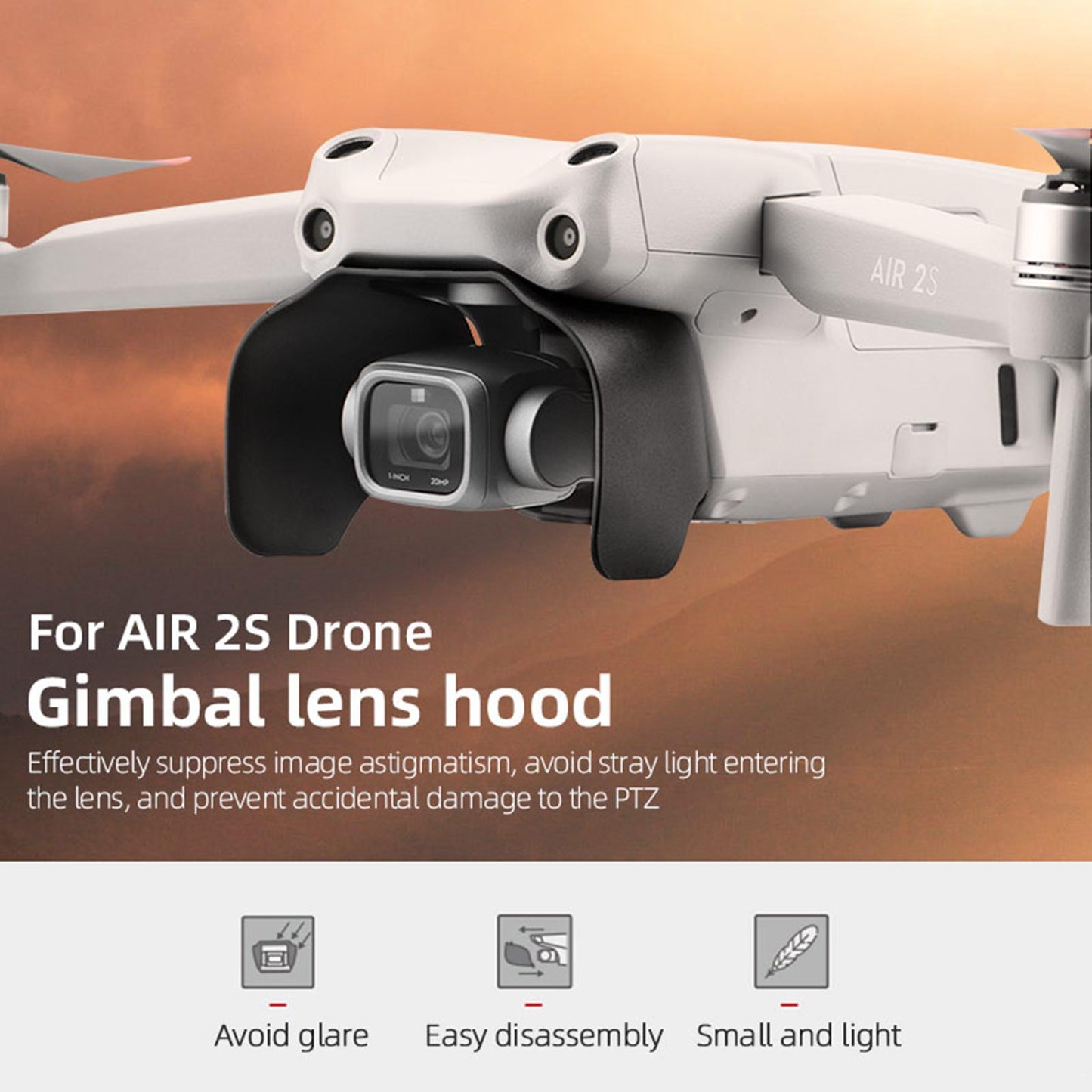 Anti-Glare Lens Hoods Protective Cover Fit for DJI Air 2S Drone Accessories
