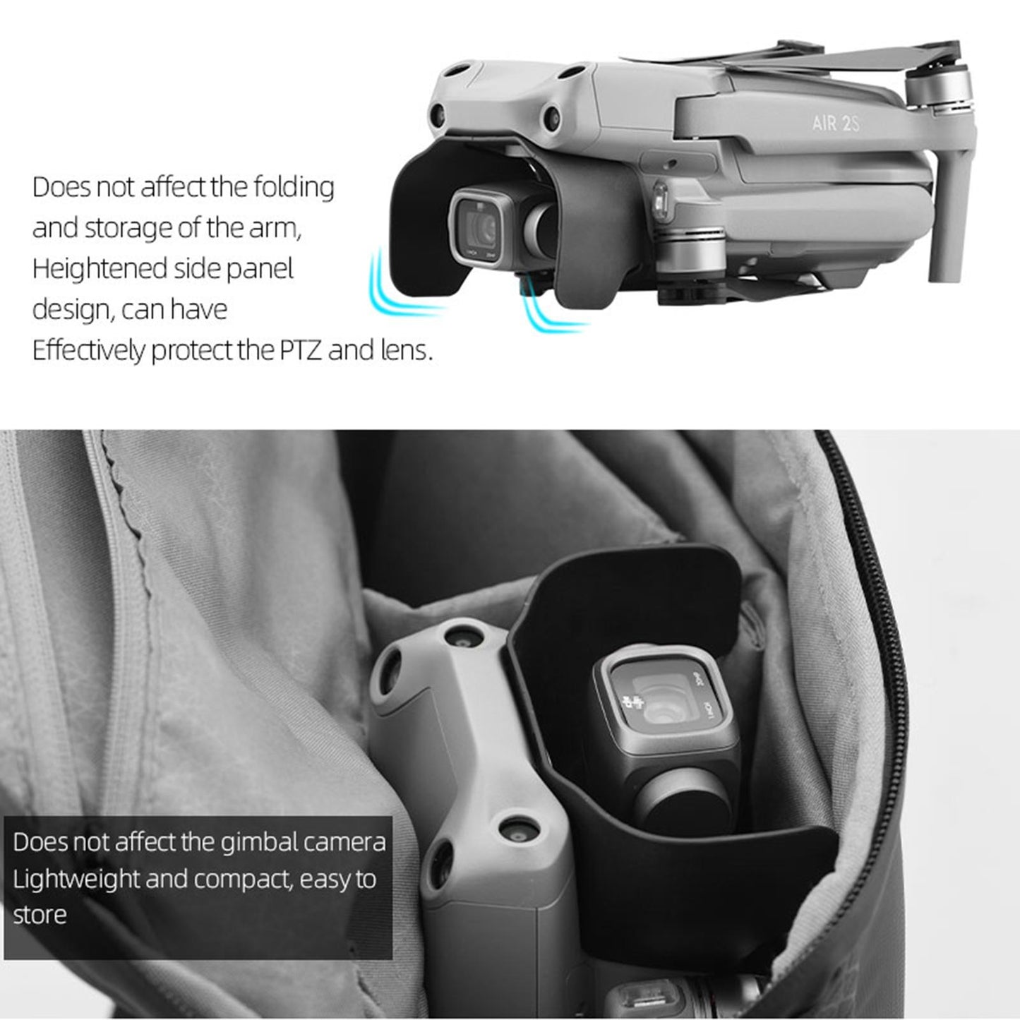 Anti-Glare Lens Hoods Protective Cover Fit for DJI Air 2S Drone Accessories