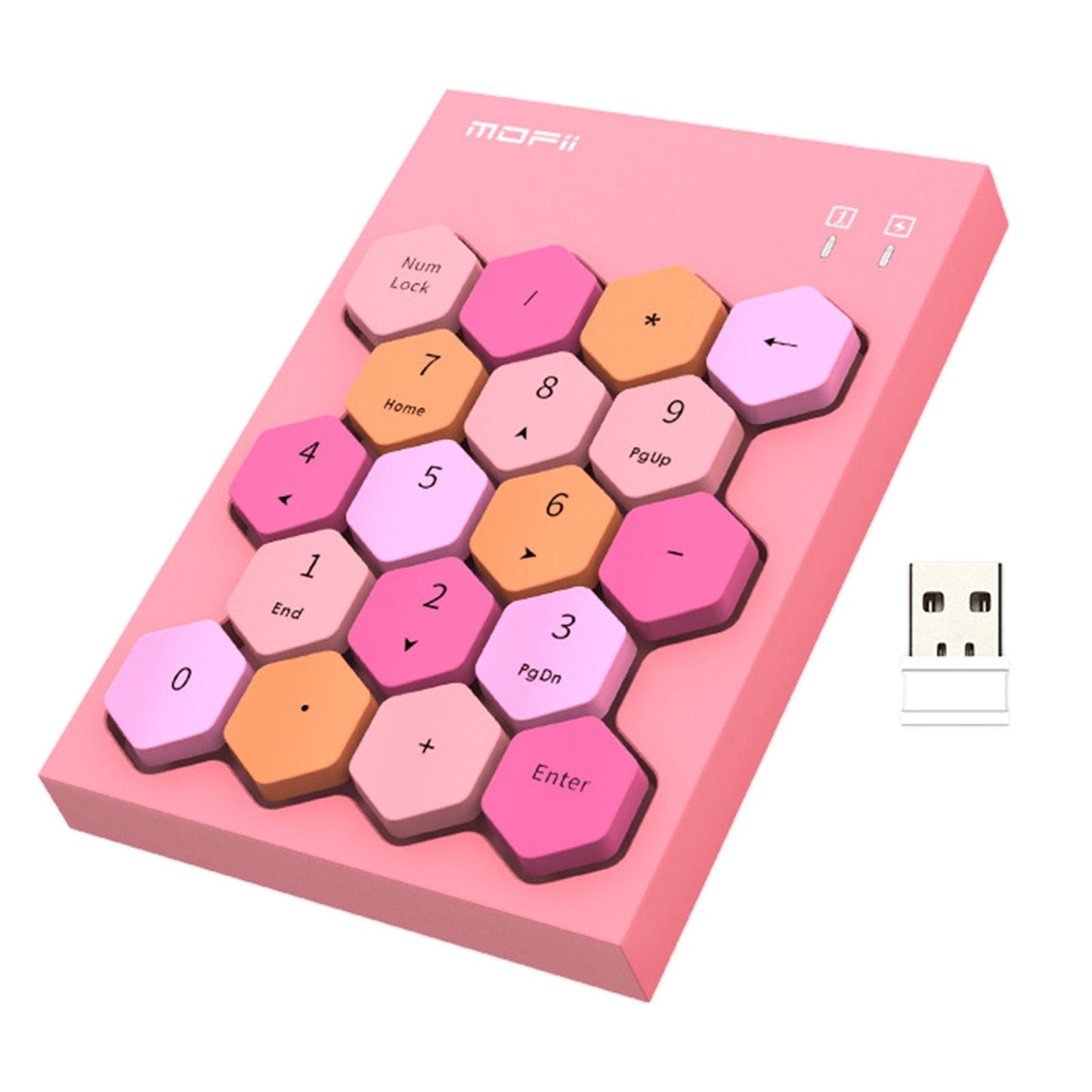 Fashion 2.4GHz Wireless Keypad Numeric Keypad for Laptop Notebook Desktop Pink Mixed
