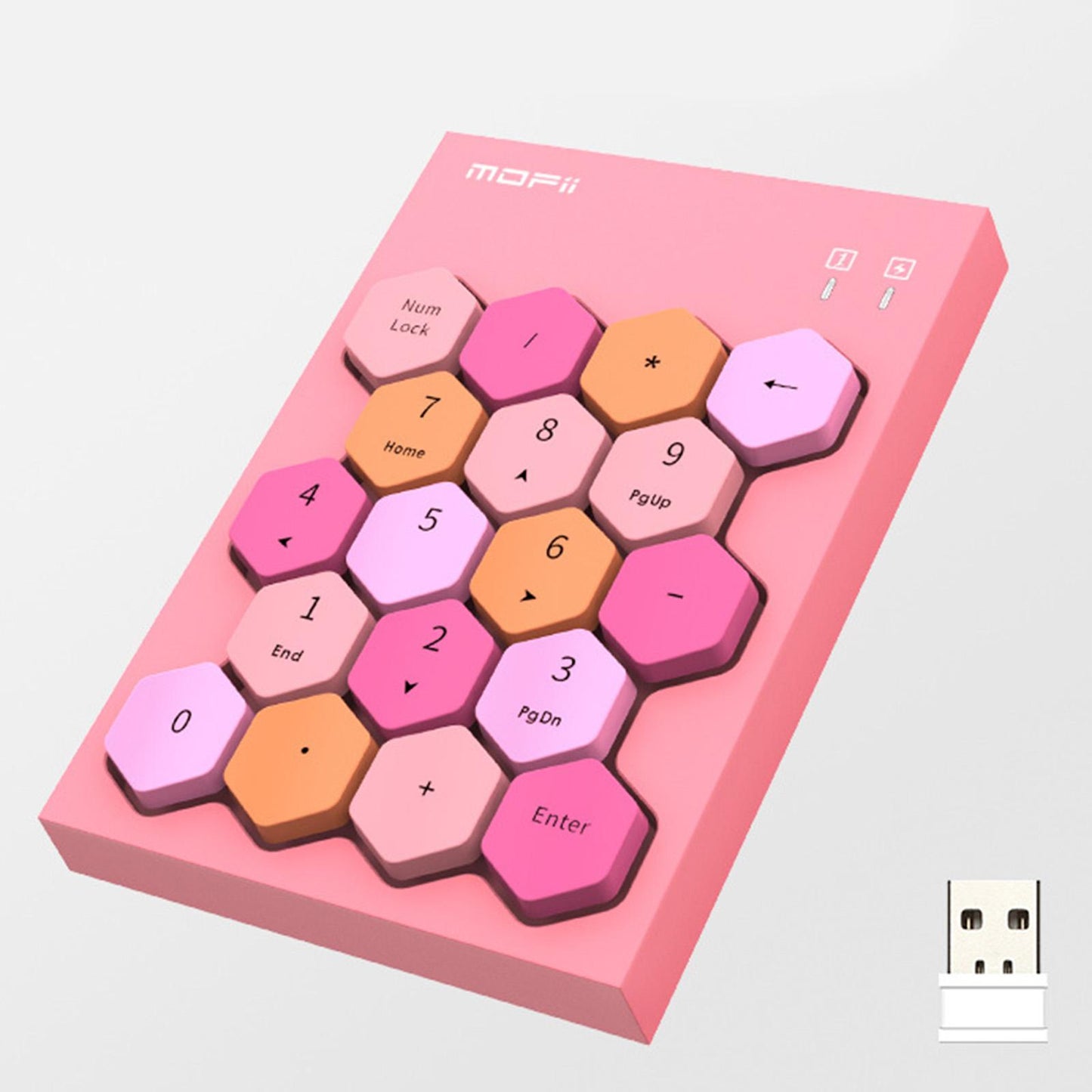 Fashion 2.4GHz Wireless Keypad Numeric Keypad for Laptop Notebook Desktop Pink Mixed