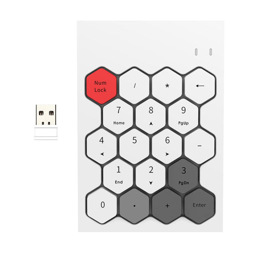 Fashion 2.4GHz Wireless Keypad Numeric Keypad for Laptop Notebook Desktop White Mixed