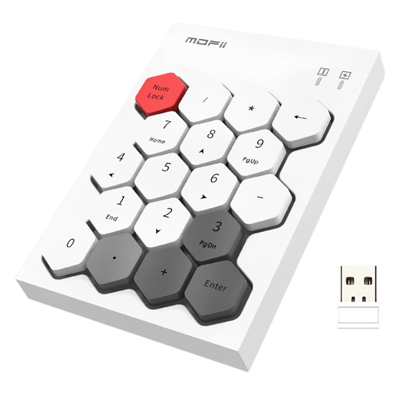 Fashion 2.4GHz Wireless Keypad Numeric Keypad for Laptop Notebook Desktop White Mixed
