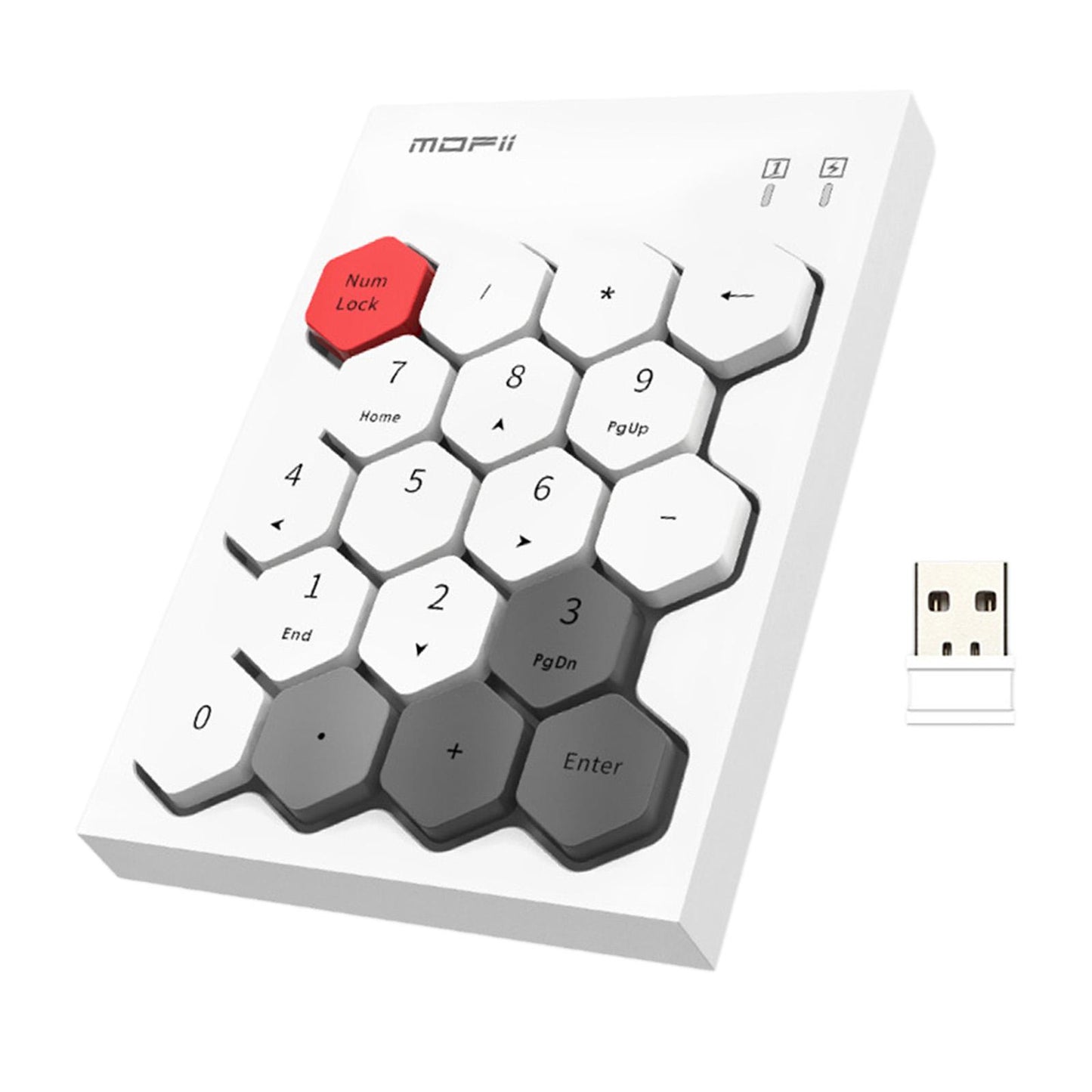 Fashion 2.4GHz Wireless Keypad Numeric Keypad for Laptop Notebook Desktop White Mixed