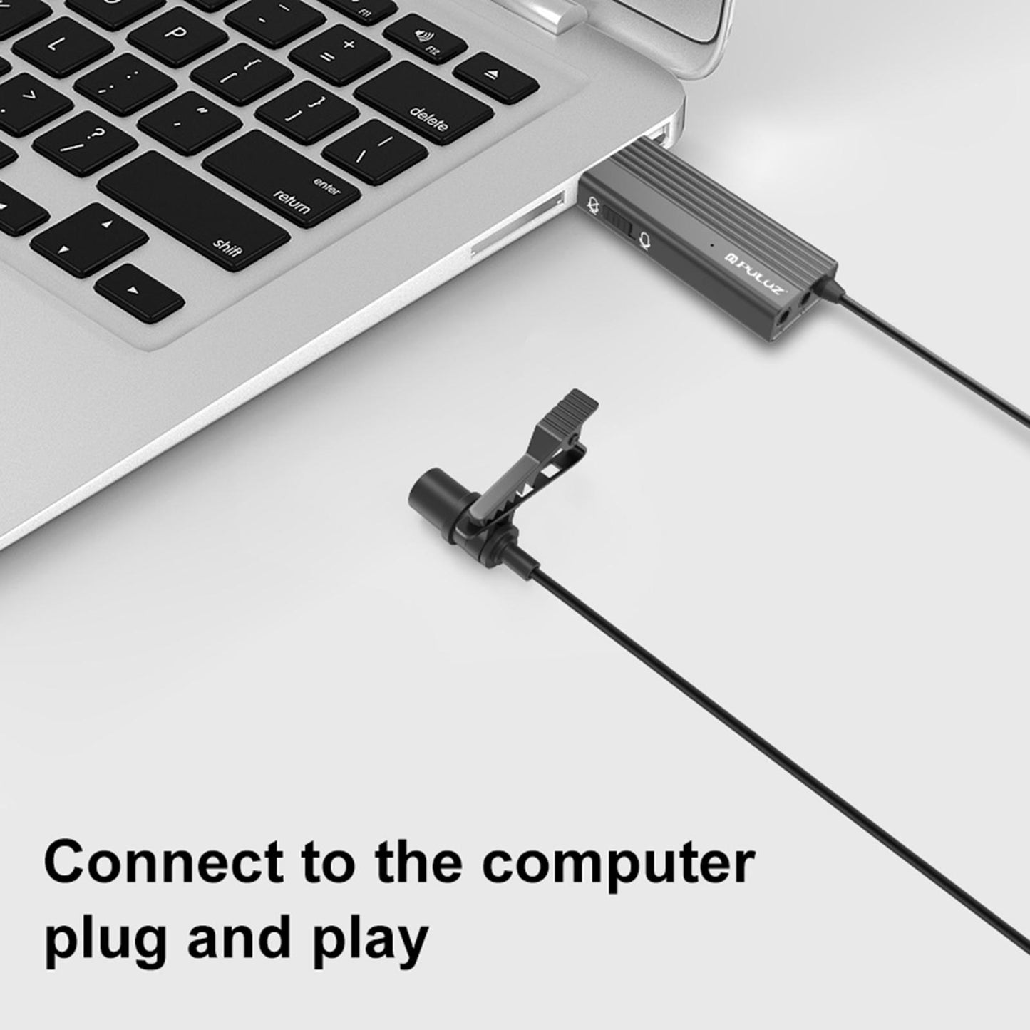 USB Lavalier Microphone for Laptop PC Podcast for Video Interviews Gaming