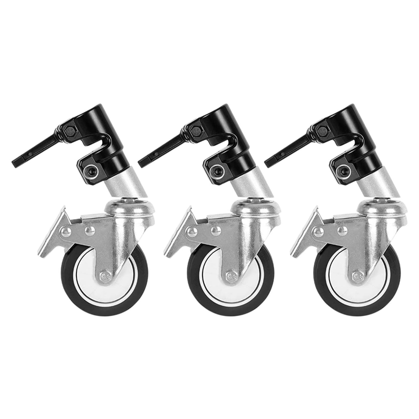 3pcs Swivel Caster Wheels Photography Stand for Photo Video Light Stand