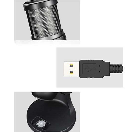USB-C RGB Computer Microphone for PC Laptop Recording Mic Gaming Microphone