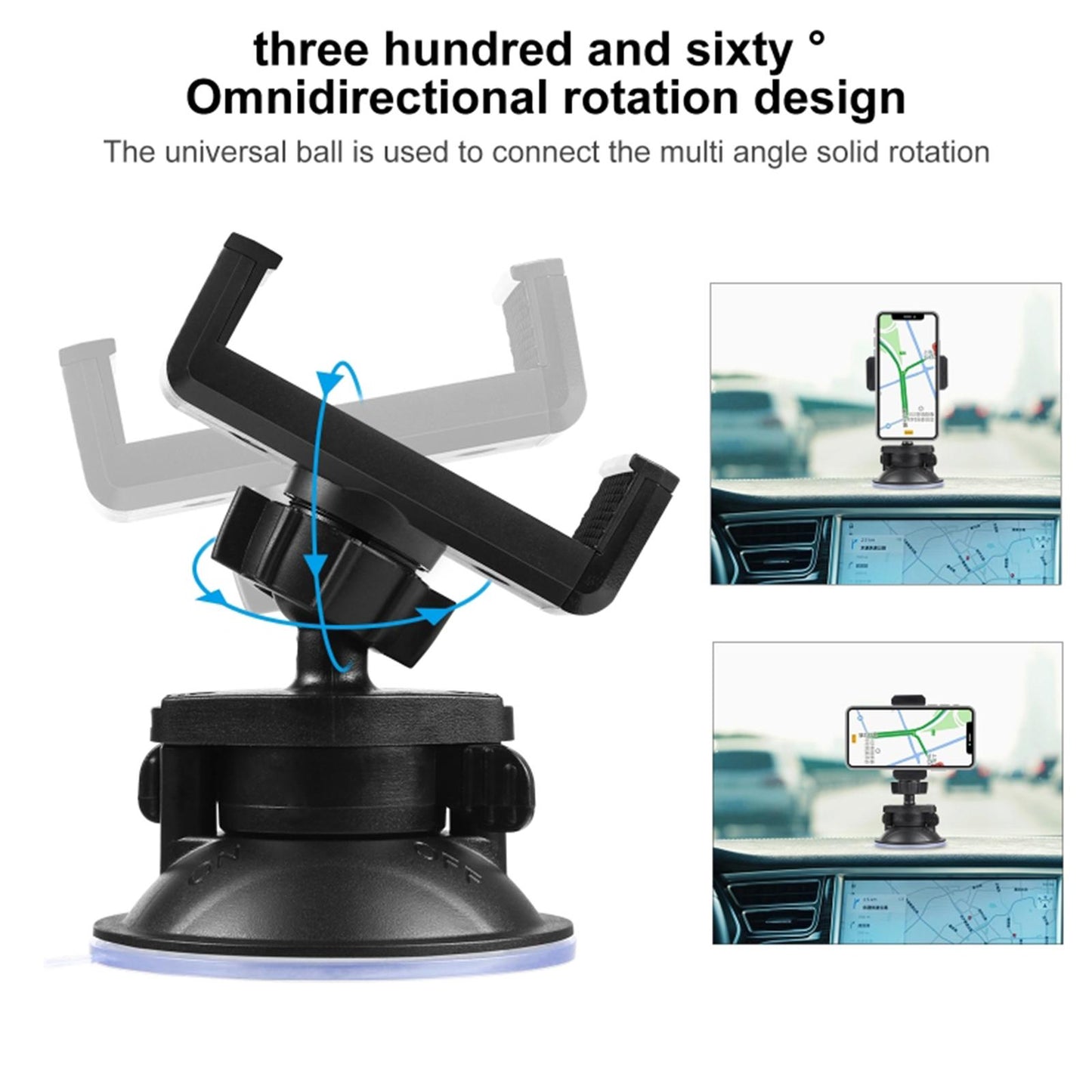 360 Degree Car Mobile Phone Holder Windshield Mount Bracket Desktop Stand