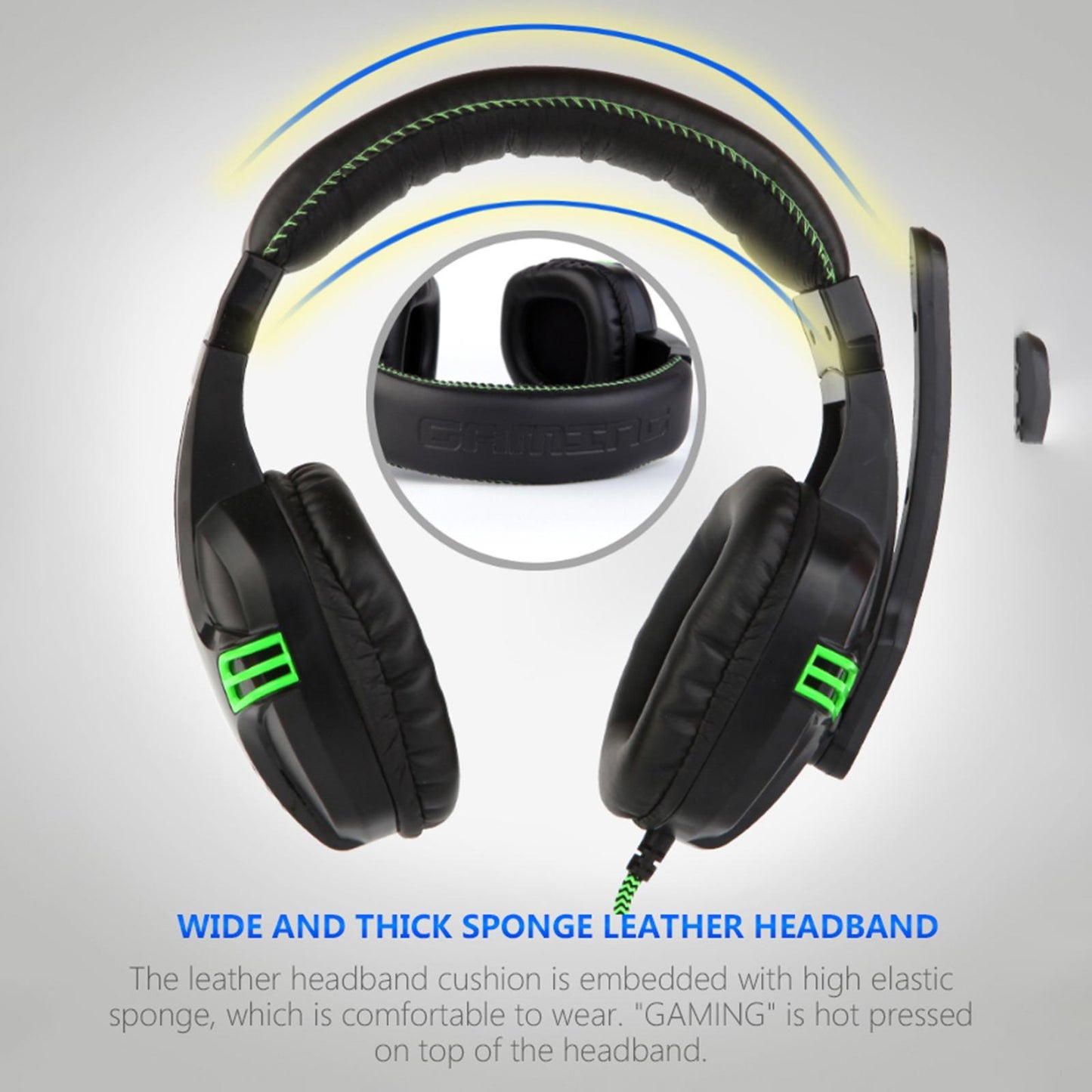 3.5mm Stereo Gaming Headset Wired Headphone with Mic Noise Cancelling White