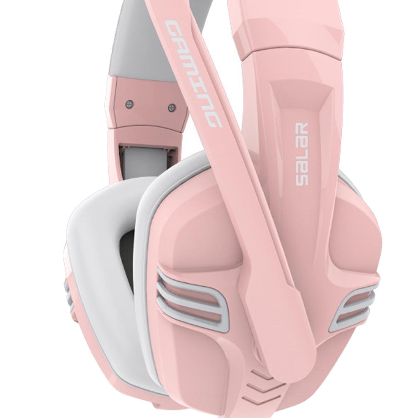 3.5mm Stereo Gaming Headset Wired Headphone with Mic Noise Cancelling Pink