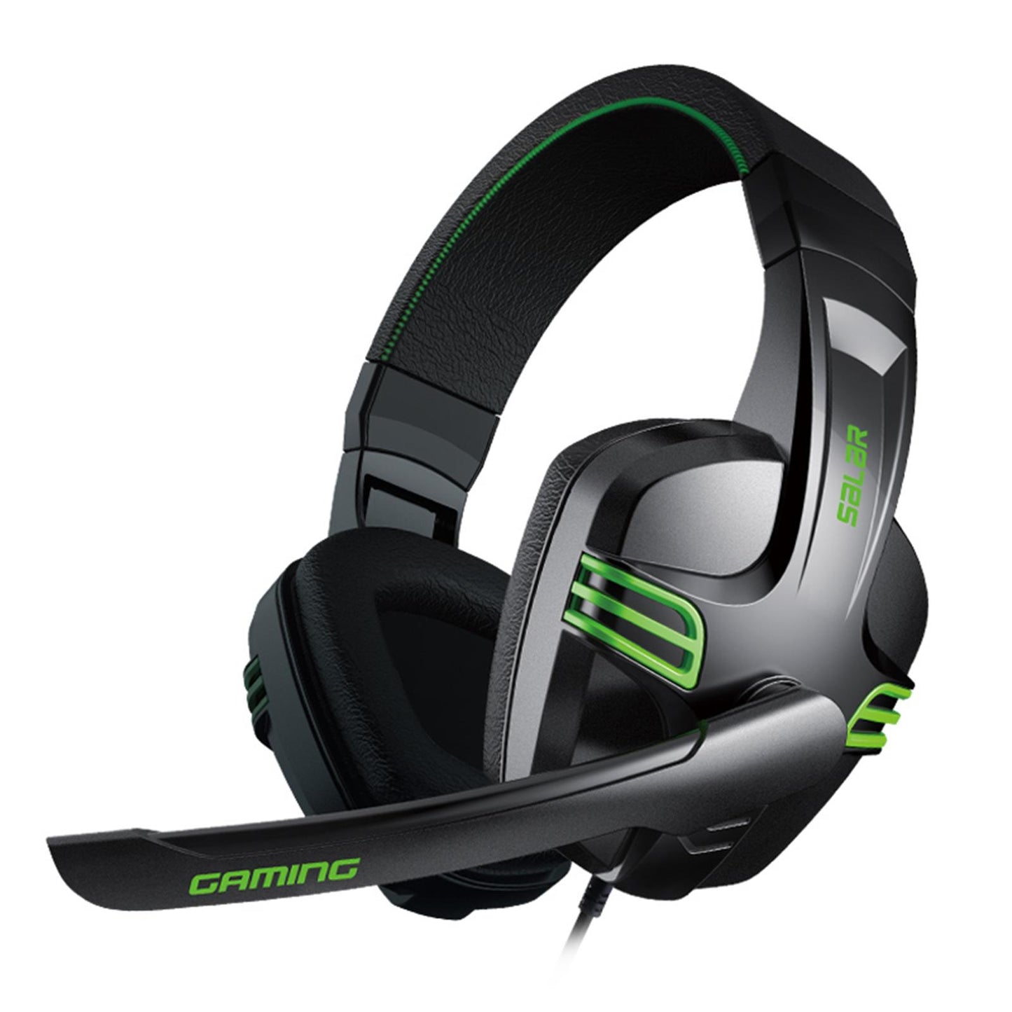 3.5mm Stereo Gaming Headset Wired Headphone with Mic Noise Cancelling Black
