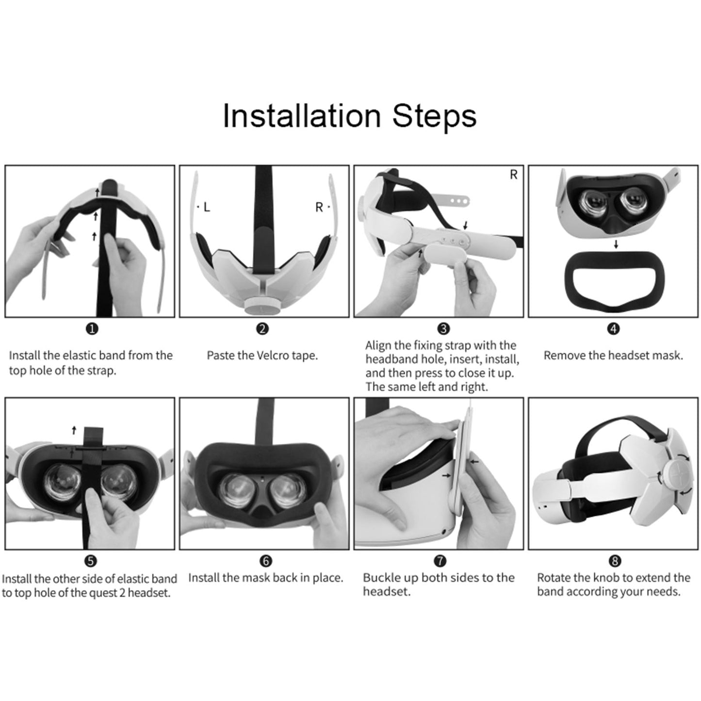 Adjustable Headband for Quest 2 Replacement Comfortable Head Strap