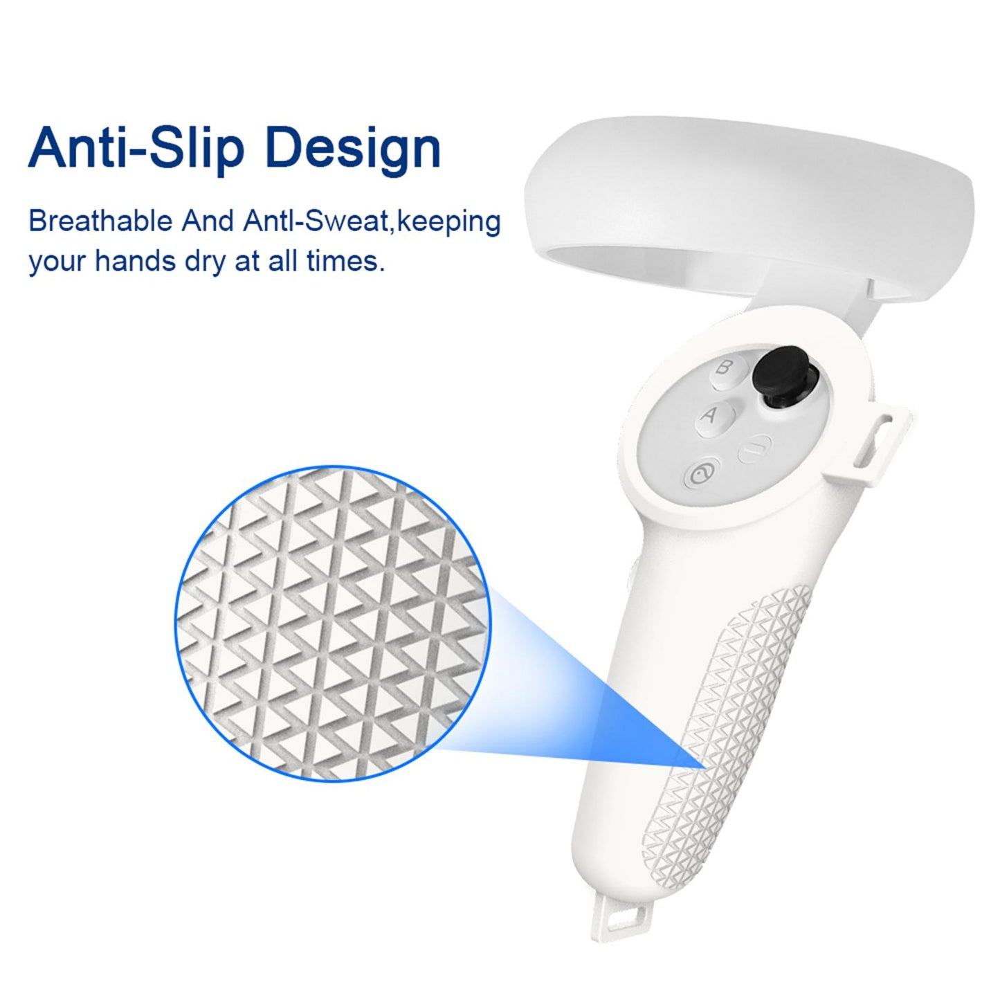 2Pcs Grip Cover Fits for Neo 3 Anti-Throw with Adjustable Hand Strap White