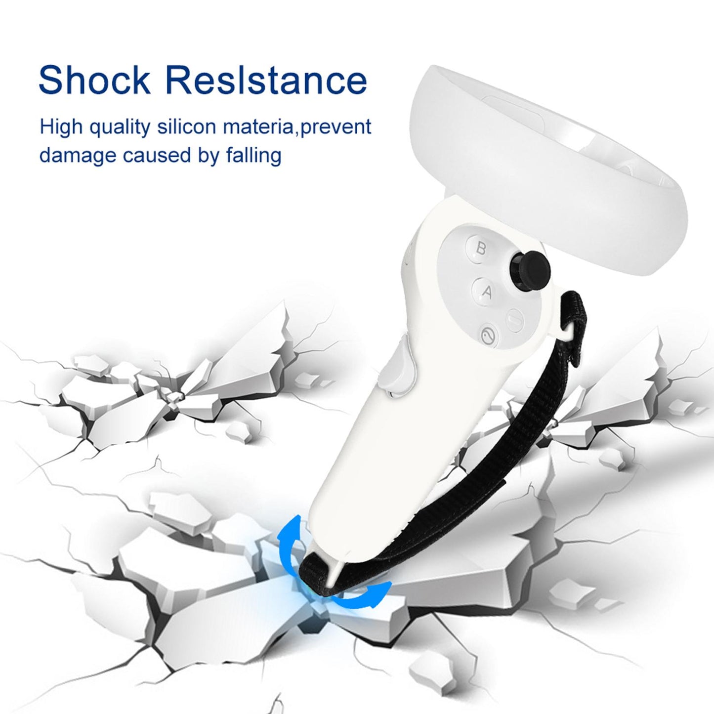 2Pcs Grip Cover Fits for Neo 3 Anti-Throw with Adjustable Hand Strap White