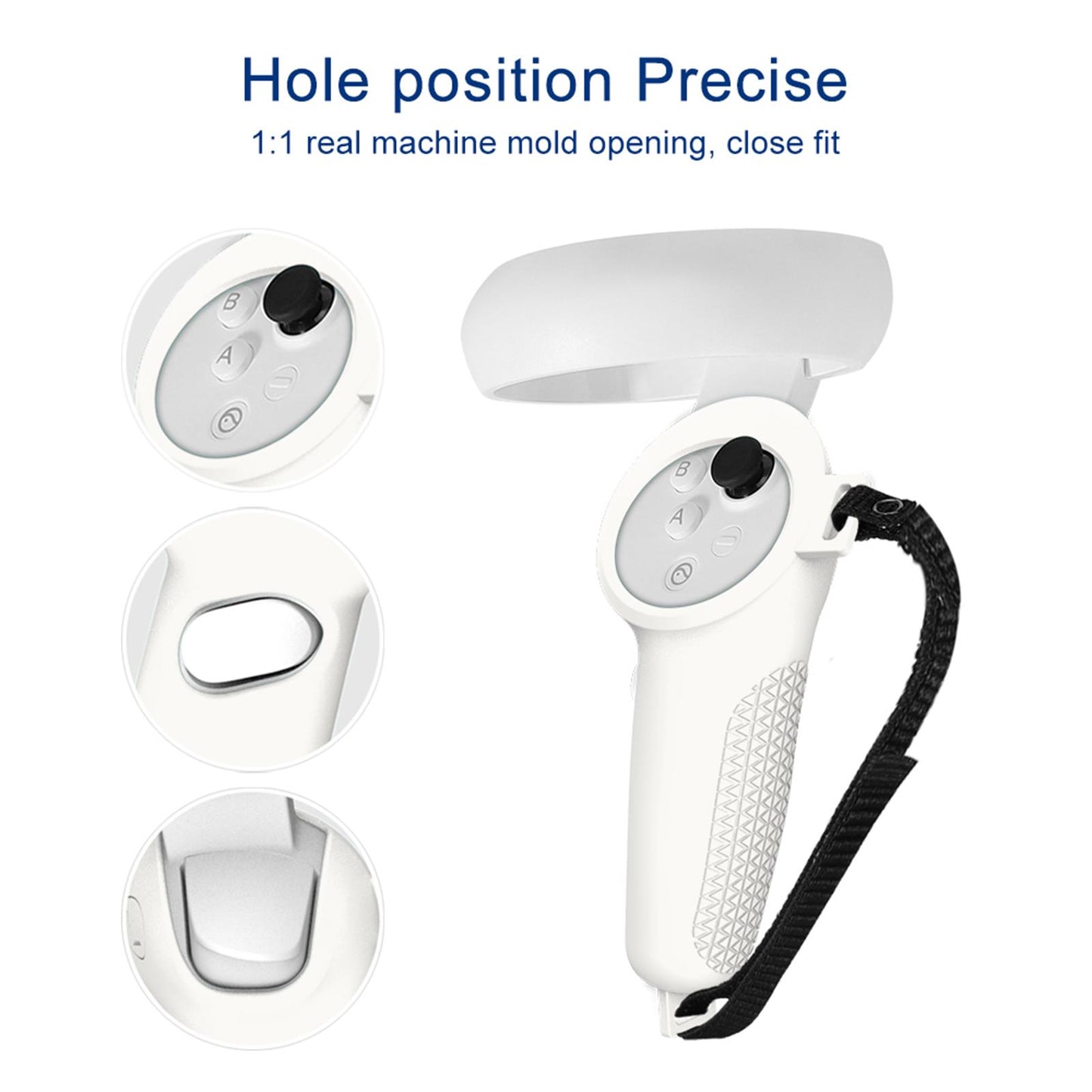 2Pcs Grip Cover Fits for Neo 3 Anti-Throw with Adjustable Hand Strap White