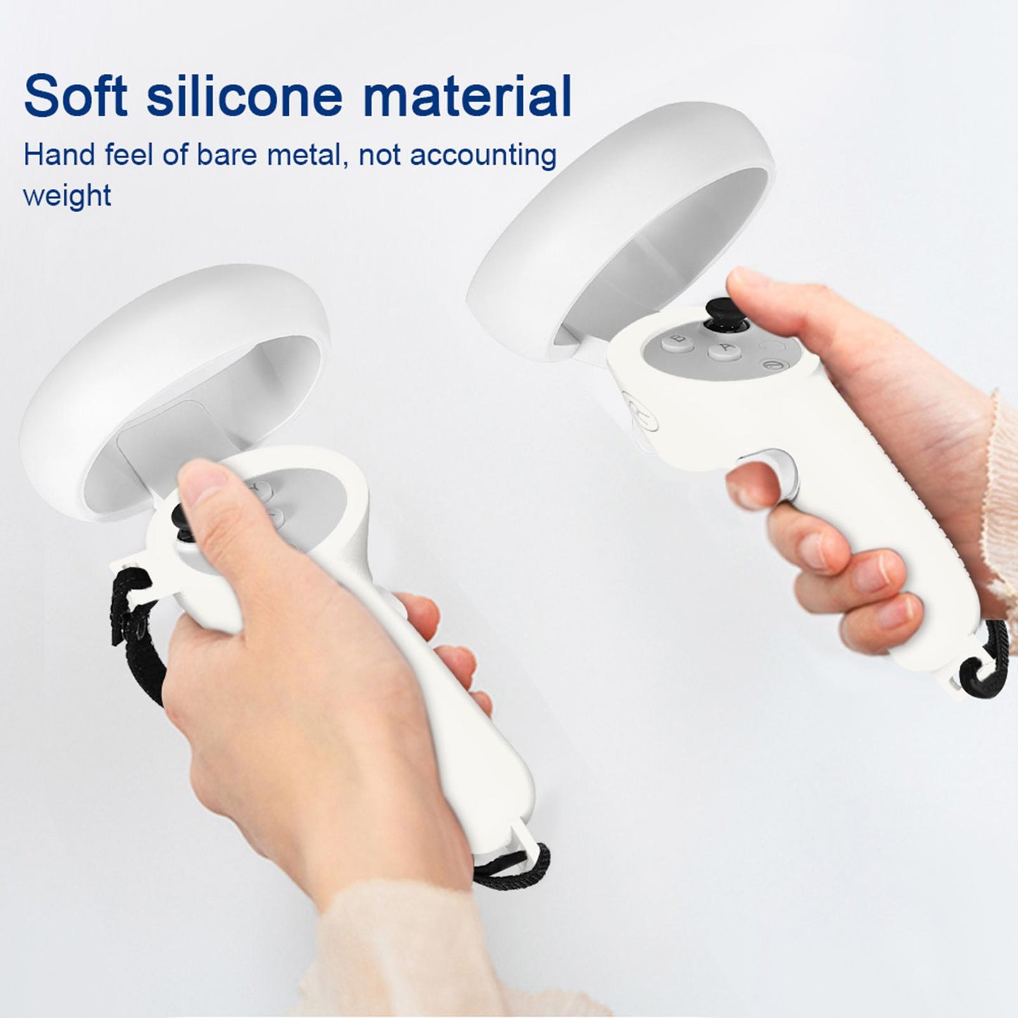 2Pcs Grip Cover Fits for Neo 3 Anti-Throw with Adjustable Hand Strap White