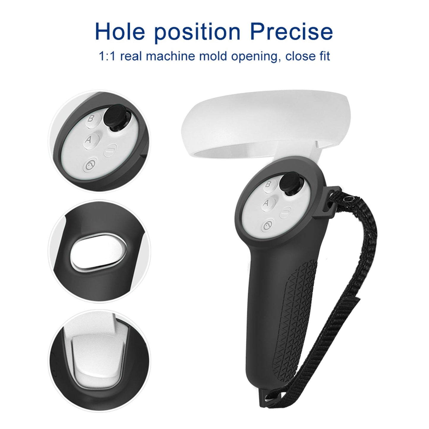 2Pcs Grip Cover Fits for Neo 3 Anti-Throw with Adjustable Hand Strap Black