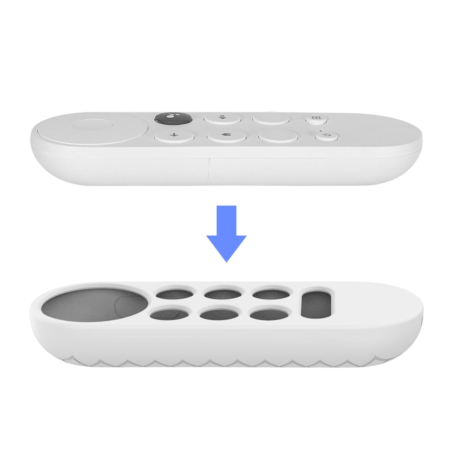Silicone Protective Case Remote Cover for Google 2020 Voice Remote White