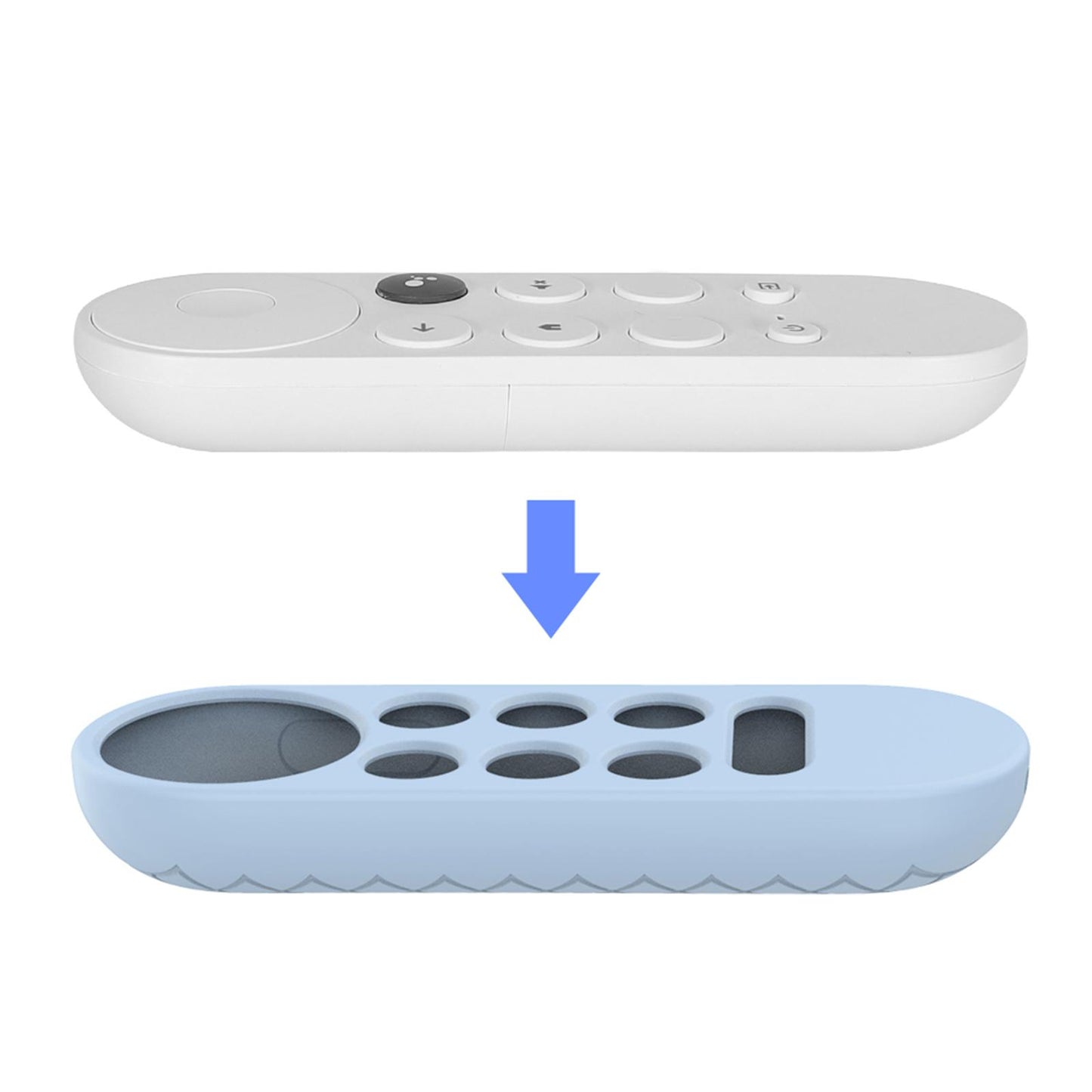 Silicone Protective Case Remote Cover for Google 2020 Voice Remote Blue
