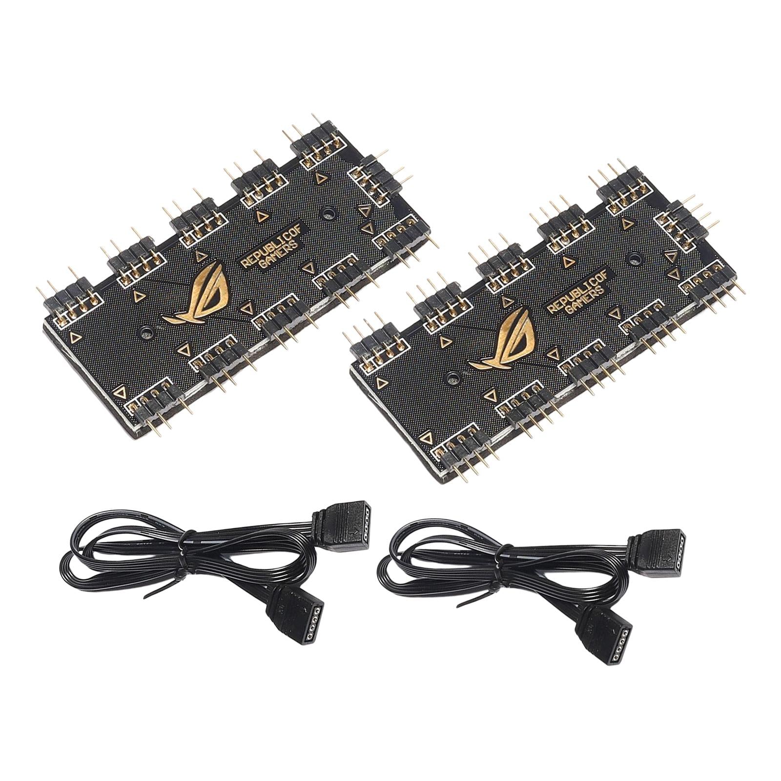 Computer Fan RGB Hub Computer RGB Hub RGB LED Splitter Hub for Compute ...