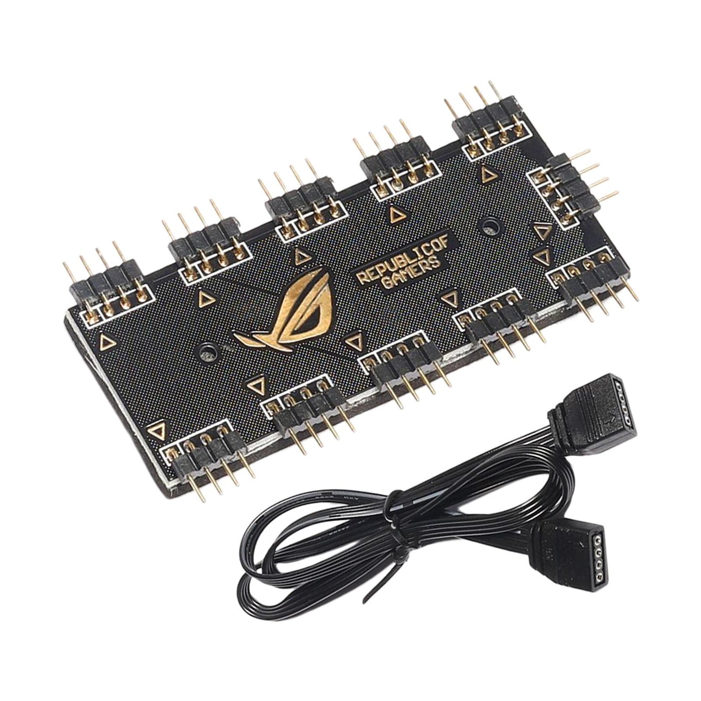 Computer Fan RGB Hub Computer RGB Hub RGB LED Splitter Hub for Computer 12V