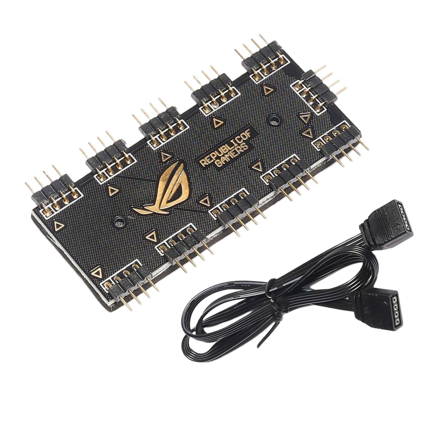 Computer Fan RGB Hub Computer RGB Hub RGB LED Splitter Hub for Computer 12V