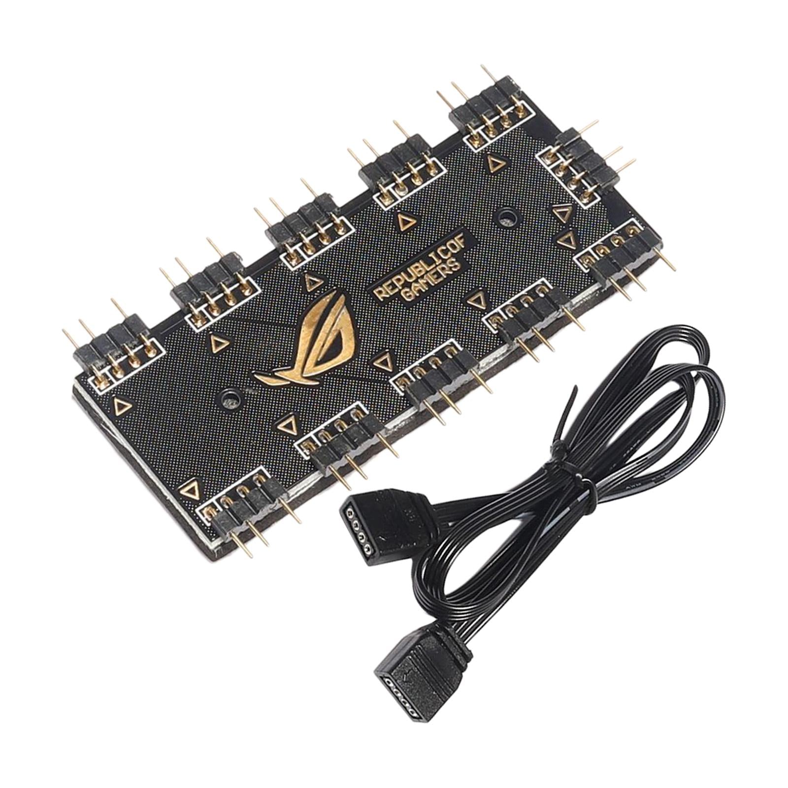 Computer Fan RGB Hub Computer RGB Hub RGB LED Splitter Hub for Compute ...